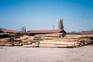 Free photo sawmill factory for lumber planks production