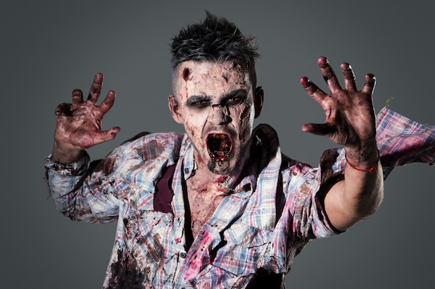 Scary zombie costume cosplay