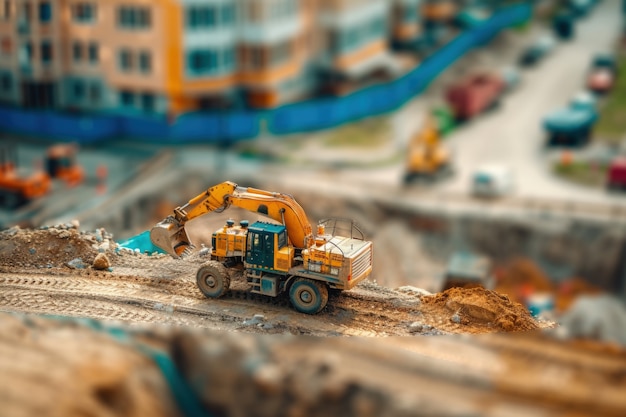 Free photo scene of construction site with equipment