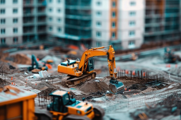 Free Photo scene of construction site with equipment