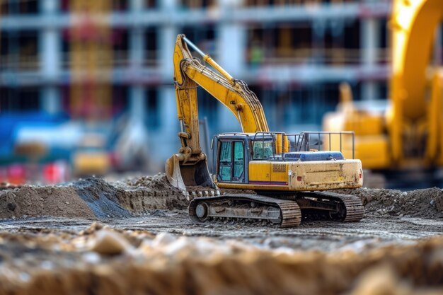 Scene of construction site with equipment