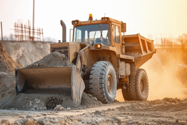 Free Photo scene of construction site with equipment