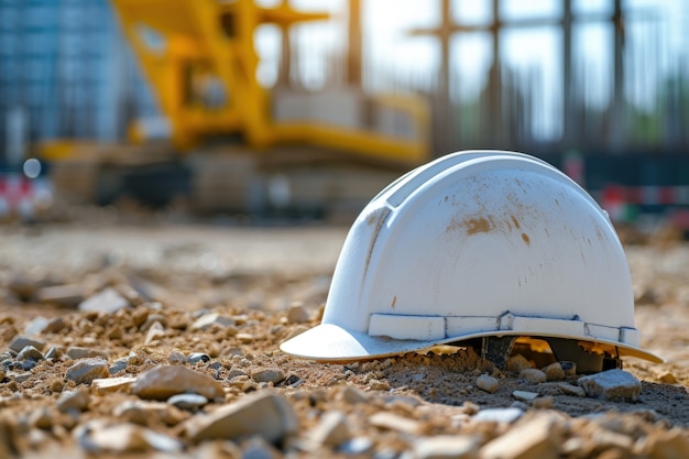 Scene of construction site with equipment