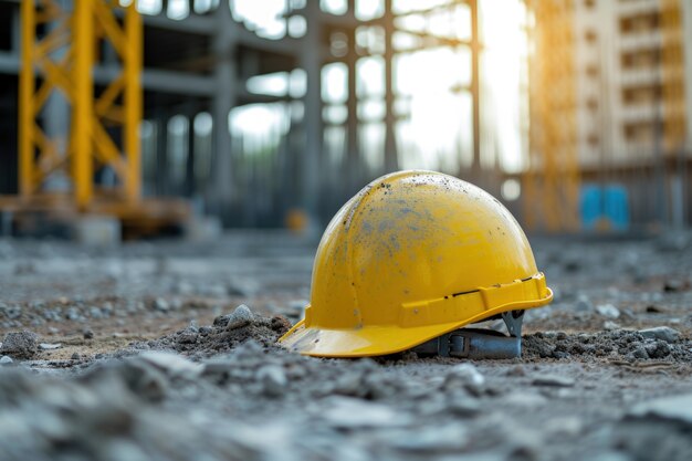 Scene of construction site with equipment