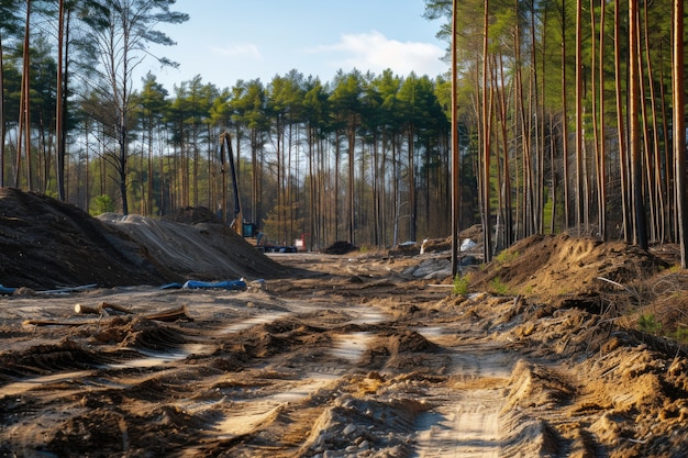 Free Photo scene of construction site with equipment