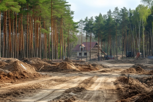 Free photo scene of construction site with equipment