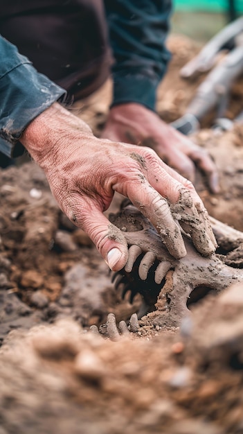 Free photo scene from an archeological site with ancient remains and discoveries