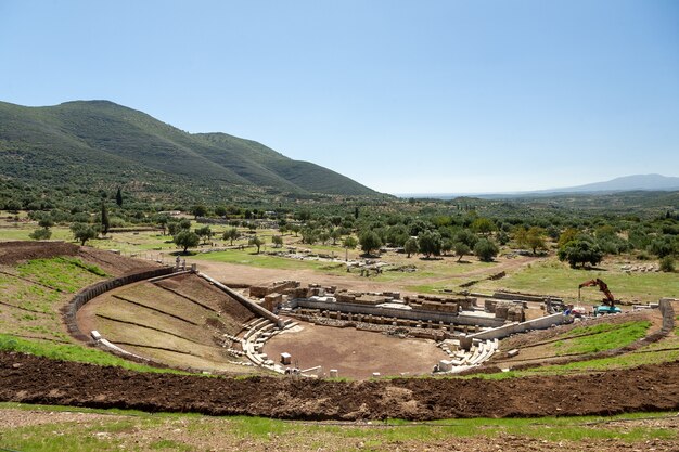 Scenery of an ancient historic theatre in Greece