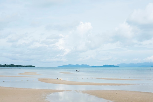 Scenic beach and mountain view