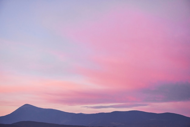 Scenic view of sunrise mountains at Carpathian, Ukraine.