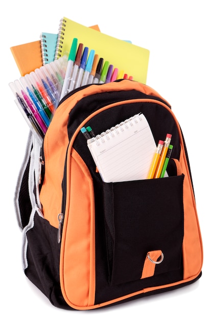 School bag with accessories