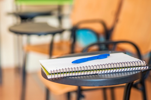 Free photo school book on desk, education concept