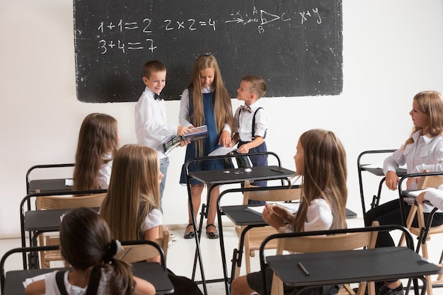 Free Photo school children in classroom at lesson.