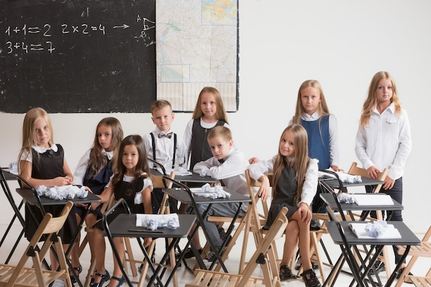 Free Photo school children in classroom at lesson.