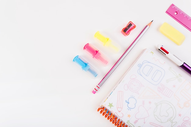 School stationery on right side