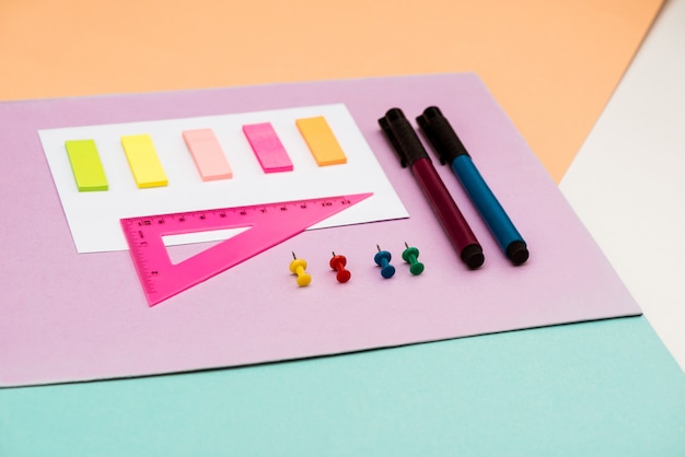 Free photo school supplies on white table