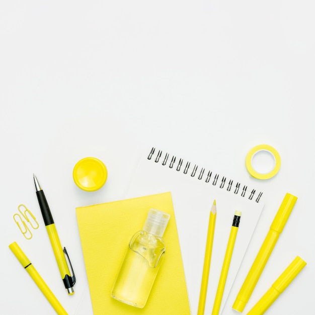 Free Photo school supplies with white background