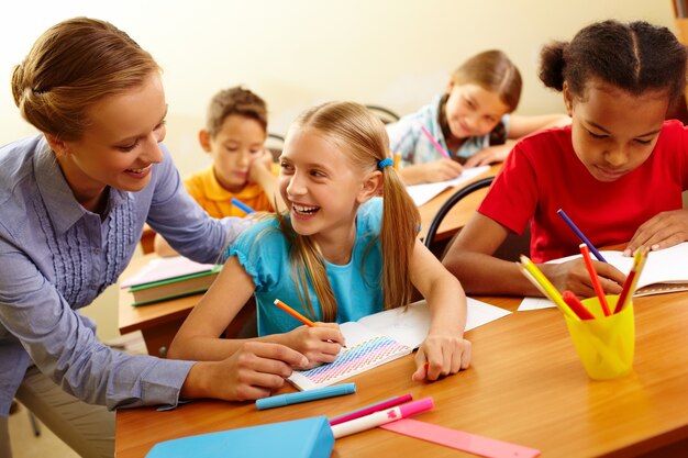 Schoolgirl having a good time with the teacher