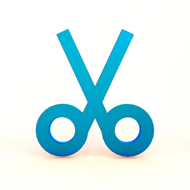 Scissors Icon Front Side In White Background