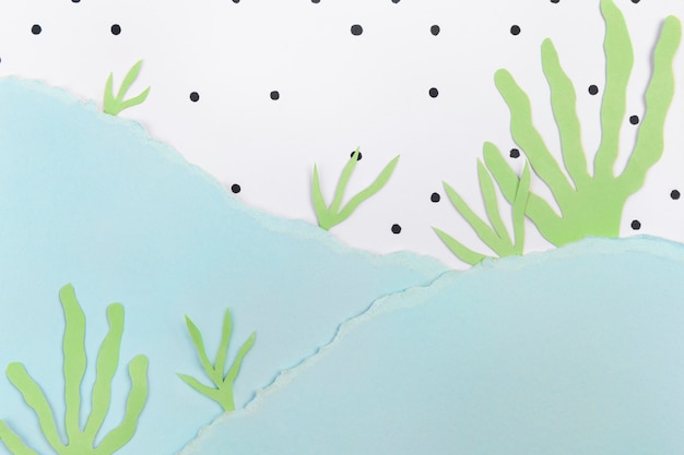 Free photo under the sea background with diy paper collage