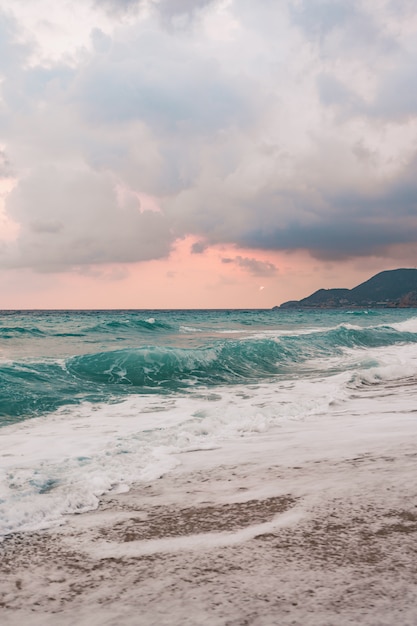 Sea and Blue Sky Background.