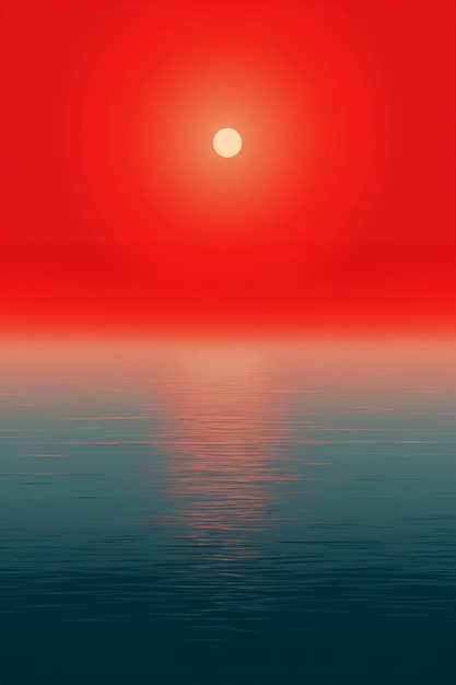 Sea landscape with digital art style