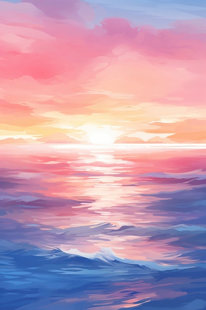 Sea landscape with digital art style