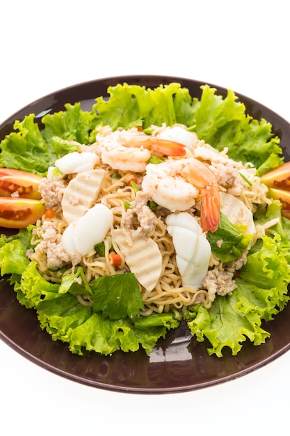 Seafood Spicy noodles salad with thai style