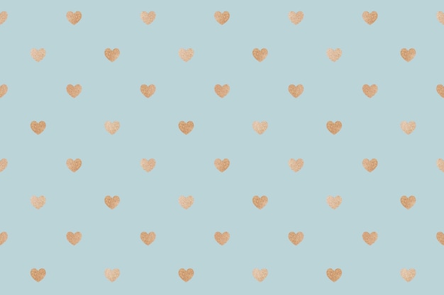 Seamless glittery gold hearts patterned background