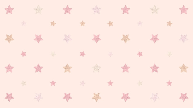 Seamless glittery pink stars background design resource