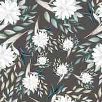 Free photo seamless pattern hand drawn flowers field