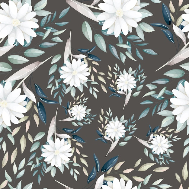 Free Photo seamless pattern hand drawn flowers field