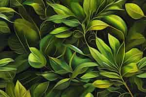 Free photo a seamless pattern with green leaves and plants.