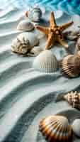 Free photo seashells and starfish on a sandy beach evoking summer vacation vibes