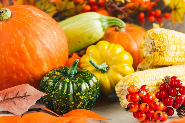 Free photo seasonal harvest of berries and vegetables