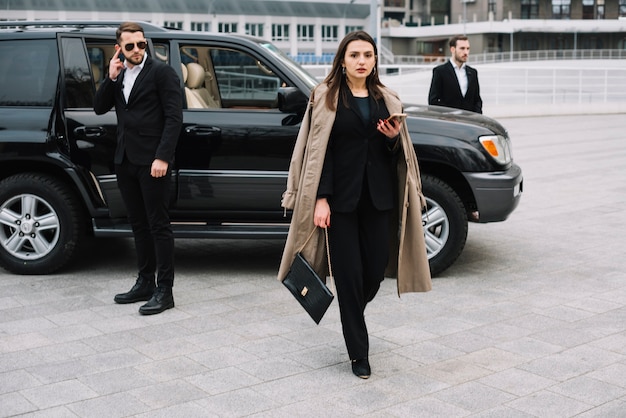 Security guards protecting client