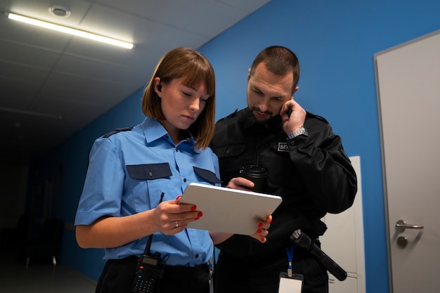 Security guards at workspace