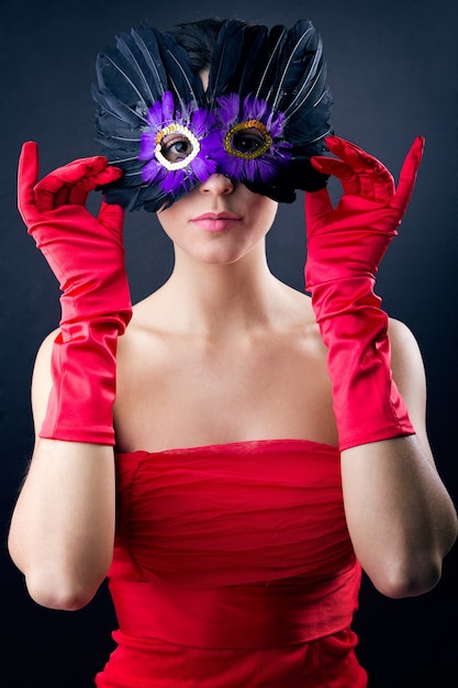 Free Photo seductive person mask clothing lifestyle