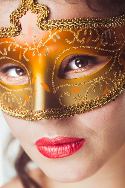 Free Photo seductive woman in beautiful mask