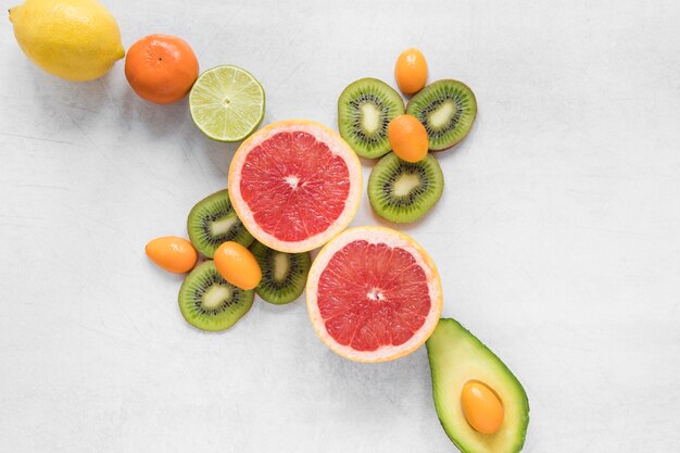 Selection of delicious fruits on the table