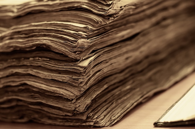 Free photo selective focus shot of a stack of old books