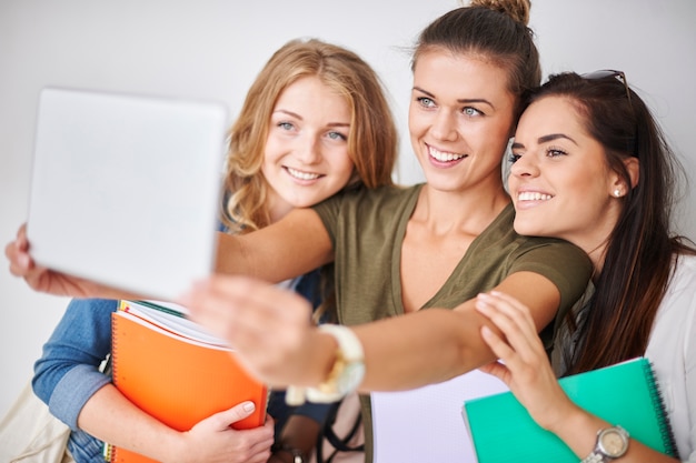 Selfie time with friends on the campus