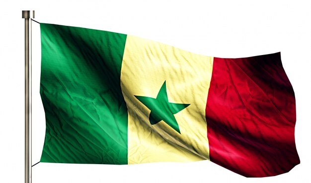 Senegal National Flag Isolated 3D White Background