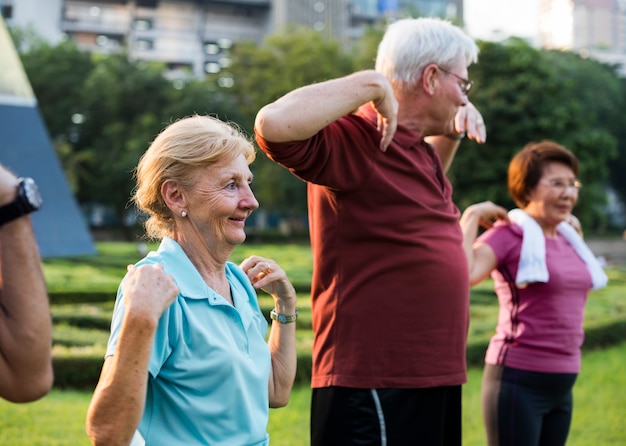 Free photo senior adult exercise fitness strength