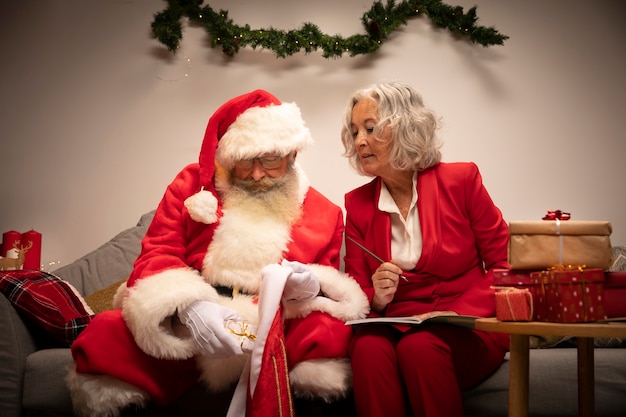 Senior couple celebrating christmas