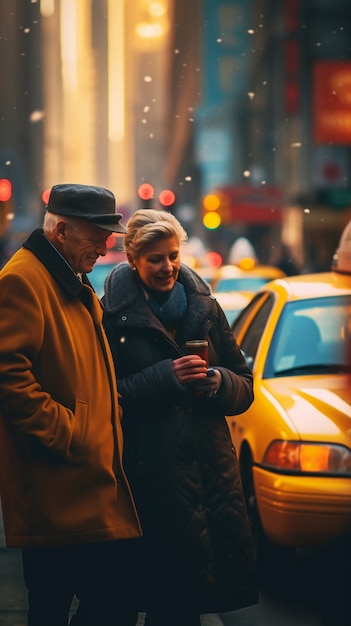 Free photo senior couple living in new york city