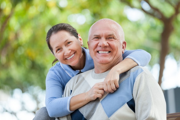 Senior couple in park