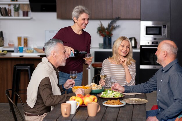 Senior friends having a wonderful time together