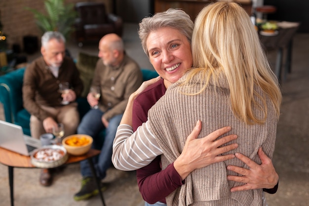 Senior friends having a wonderful time together