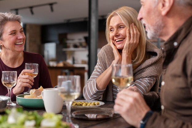 Senior friends having a wonderful time together